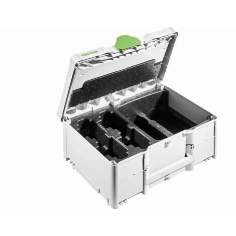 Festool – Malette de rangement Systainer SYS3 M 187 – 4 compartiments pour batteries 18V – Protection contre la poussière et l'humidité – Dimensions 396x296x187mm