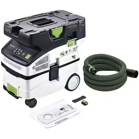 Festool – Aspirateur professionnel sans fil 36V – Dépression 19000 Pa – Débit 3100 l/min – Pour chantiers humides – 577066
