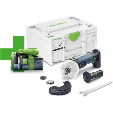 Festool – Meuleuse d'angle sans fil 18V – Ø 125 mm – Vitesse 4500-8500 tr/min – Moteur EC-TEC sans balais – 1 batterie 5.0Ah incluse