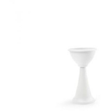 Vaso da giardino fioriera a colonna H 70cm in plastica bianco