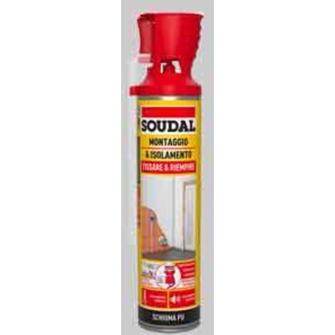 Schiuma poliuretanica universale con applicatore soudal 600+150 ml