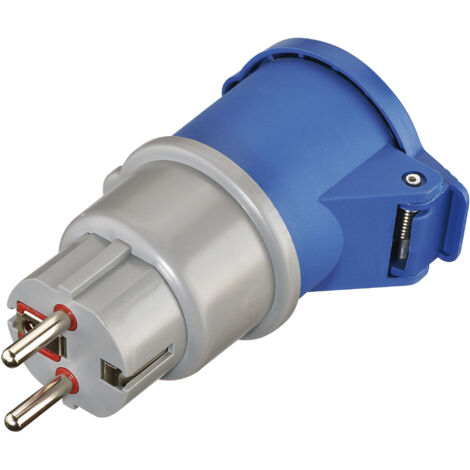 ADATTATORE PRESA CEE 16A CON SPINA SCHUKO IP44 BLU