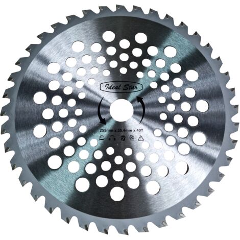 disco per decespugliatore professionale 'tungsteno' ideal star Ã¸ mm 255x25.4 - 40 denti