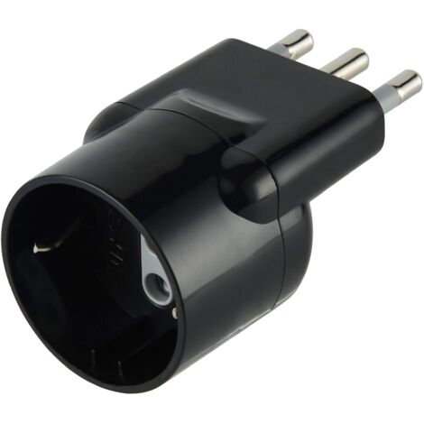 Adattatore disassata shuko 16a 2p+t - presa 10a 2p+t - col. nero