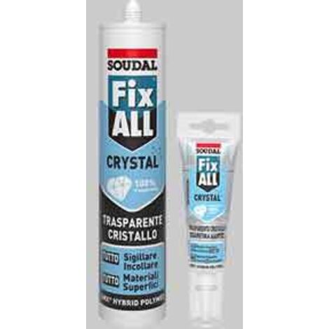Adesivo sigillante fix all crystal soudal 290 ml - trasparente