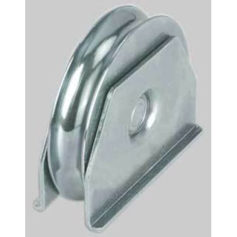 RUOTA CON SUPPORTO LATERALE PER CANCELLI GOLA TONDA 100 mm