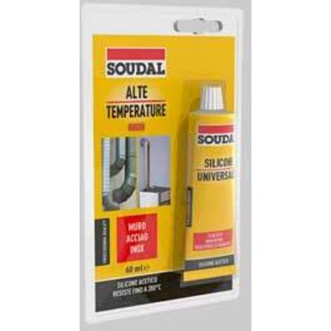 Silicone alte temperature in blister soudal 60 ml - rosso