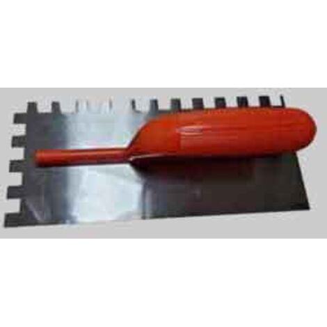 Frattone dentato c/manico in plastica ideal star 28x12 cm - dentatura dx 7x7 mm