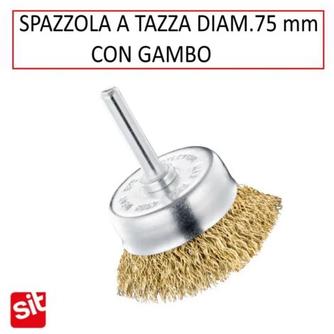Spazzola a tazza con gambo sit diametro 75 mm