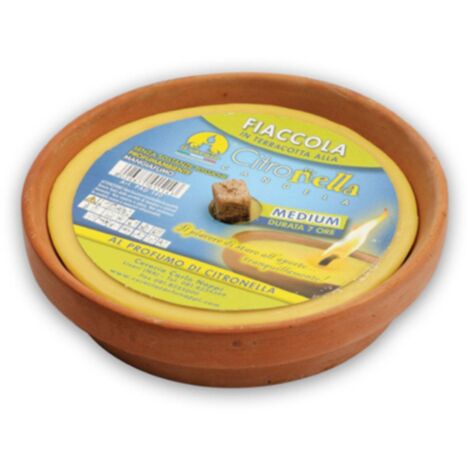 FIACCOLA ALLA CITRONELLA IN TERRACOTTA Ø 17x5h cm