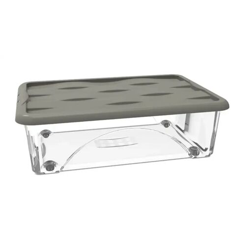 Contenitore  multiuso storage box 30 lt, - col. trasparente/grigio talpa