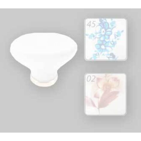 POMOLO PER MOBILI IN CERAMICA 'P02' 24x34 mm - Avorio decoro