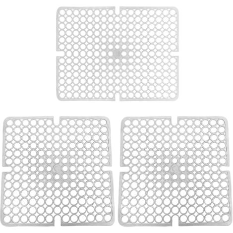 TAPPETO LAVELLO SALVA PIATTI IN GOMMA SET 3 PZ ANTISCIVOLO BIANCO