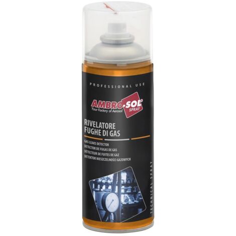 Ambro-Sol W507 Rivelatore Fughe di Gas, Individua Perdite di Gas o Aria Compressa, Non Infiammabile, può Essere Usato su Impianti, Bomboletta Spray in Banda Stagnata Riciclabile 400 ml