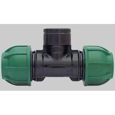 Tee a 90&deg a stringere con derivazione fil. femmina diametro mm 32x3/4 pollici x32 - 10 pn