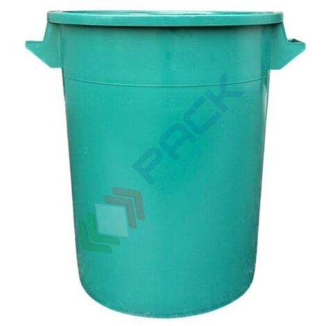 Bidone per rifiuti verde 100 lt - diametro 47,5x66.5h
