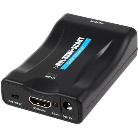 MPTECK Convertisseur HDMI vers péritel Adaptateur MHL HDMI vers SCART HD soutien NTSC PAL pour SKY HD Blu Ray APPLE TV DVD PS3 KK50 (1/4)