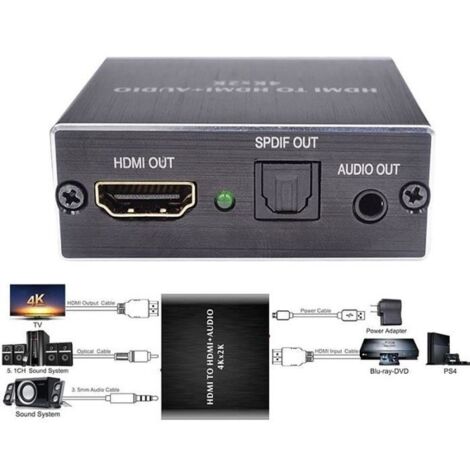 Extracteur Audio stéréo compatible HDMI, convertisseur optique TOSLINK SPDIF + adaptateur séparateur Audio 3