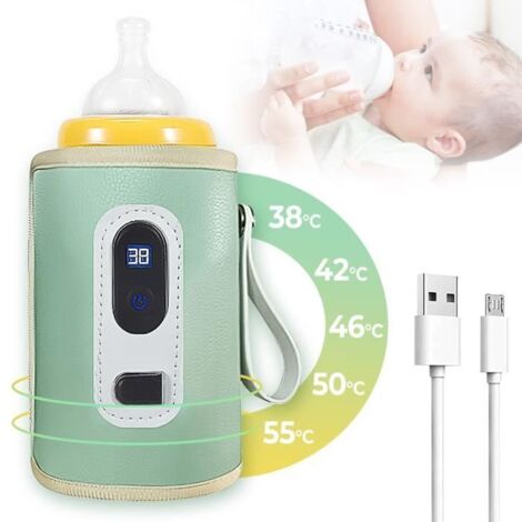 Chauffe-biberon portable USB Ysinobear - Sac isotherme - Thermostat chauffe-lait pour bébé maison / voiture (1/4)