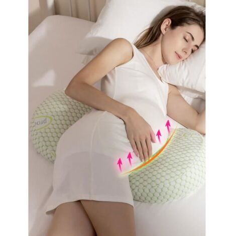 Coussin de maternité Oreiller de Grossesse, Oreiller de Corps avec la Couverture rempla able et Lavable (1/4)
