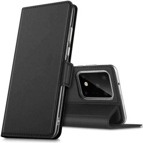 Coque Samsung Galaxy S20 Ultra, Housse en Cuir avec Premium Flip Coque, Protection Etui, Noir (1/4)