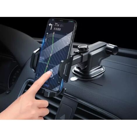 support téléphone voiture ventouse Universel GPS- Réglable 360°, Pour Smartphone iPhone Xs-XR Samsung s10 s9 Huawei P30 P20lite Xia (1/4)