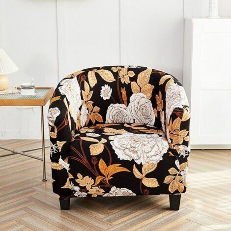 1 Place Housse de Canapé Extensible Imprimée Floral,Housse de Fauteuil Relax-pour Comptoir Bar Salon Salle de Réunion (1/4)