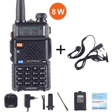 walkie-talkie Radio HD professionnelle, couleur bleue, longue portée de 30km, double bande CB, émetteur UV5R-8W-Earphone -XUNI4356
