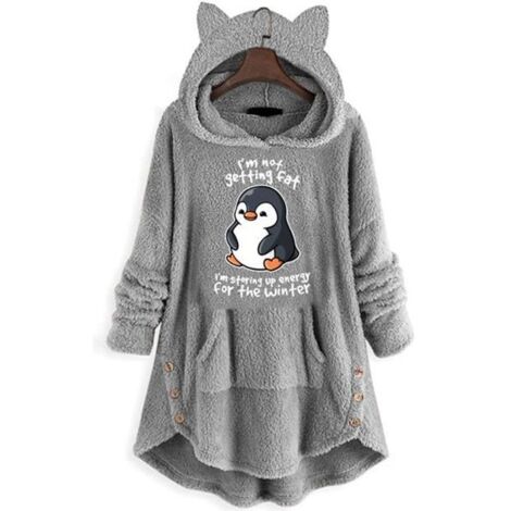COUVERTURE - EDREDON - PLAID Sweat-shirt à capuche Couverture de peluche moelleuse imprimée style-Grey-S1 (1/3)