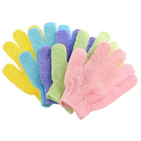 Lot de 20 gants de bain à cinq doigts gommage portable exfoliant frottant ménage dissolvant outils mitaines GANT DE TOILETTE (1/4)