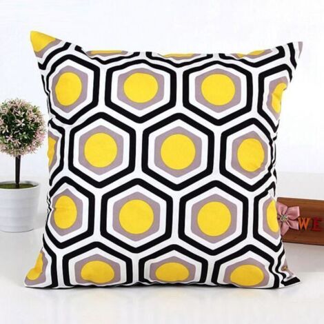 Forme géométrique canapé-lit décoration intérieure coussin Housse Coussin jaune oreiller (1/2)