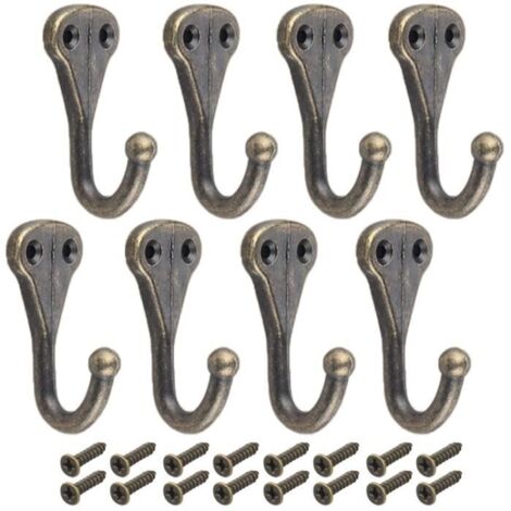 ZHENKE 8PCS Rétro Bronze Crochet Métal Mural Porte Patère Manteau Accroche pour Chambre Salle de Bain Cuisine (1/4)