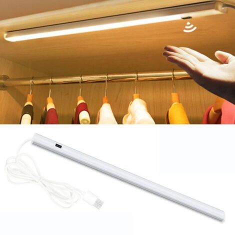 Bande lumineuse LED sous-meuble de 50 cm avec capteur USB, éclairage d\'armoire, éclairage de cuisine, blanc (1/3)