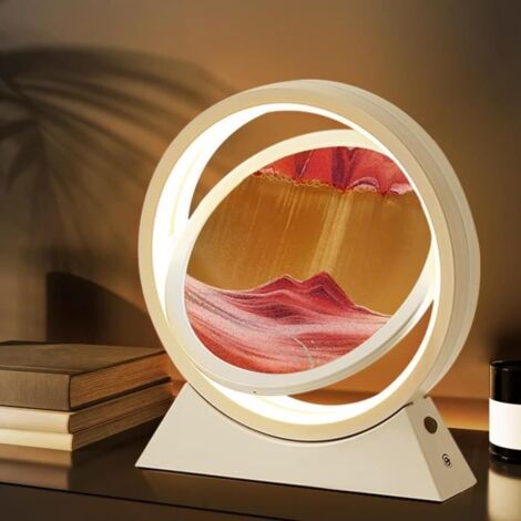 Cadre Sable Mouvant, 3D Sablier Decoratif avec Veilleuse LED, Image de Sable Dynamique Peinture de Sable Qui Coule,Cadre Sablier Led (1/4)