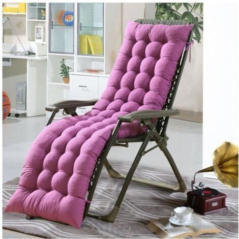 Coussin Bain de Soleil Jardin Pliable Anti-Dérapant - Marque - Modèle - Epais Confort - 48x170cm - Violet
