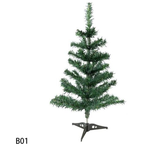 Mini arbre de noël vert artificiel 61cm, ornement Miniature en PVC, support de décoration de noël, fournitures de décoration de (1/4)