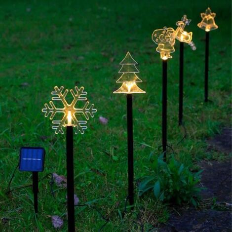 Lampes Solaire Extérieur,5pcs Lampes Jardin Modèle de décoration de Noël Solaires en Plein Air,Décorative étanche pour Jardin Noël (1/4)
