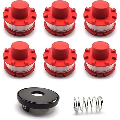 6 bobine de fil pour débroussailleuse 3405096 Einhell GE-CT 36/30 Li E Solo AGILLO 36/255 BL AGILLO 18/200,avec couvercle et ressort (1/4)