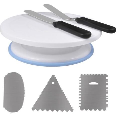 Plateau Tournant de Gâteau - Non spécifié - 28cm - PP alimentaire - Acier inoxydable - Bleu (1/4)