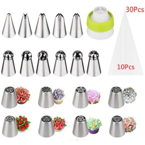 Douilles À Pâtisserie Pour Décoration De Pâtisserie, 30 Pcs Acier Inoxydable Douilles Patisserie Kits, Kit De Décoration De Gâteau (1/3)