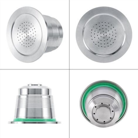 Capsule de café réutilisable en acier inoxydable pour machine Nespresso - Matière: Inox - Forme: Cylindrique (1/4)