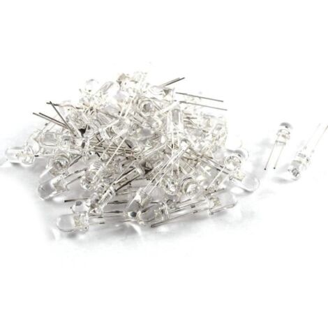 LED Lumieres lumineuses ,Diodes electroluminescentes,70 pieces, DC 3V-6V, 5mm, blanc (1/4)