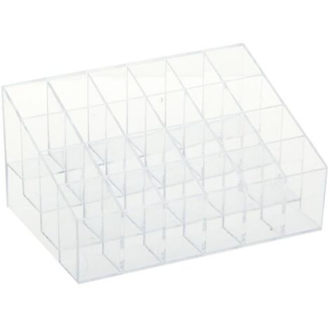 Organisateur Boîte Rangement 24 Cases pour Rouge à Lèvre Brosse Mascara (1/4)