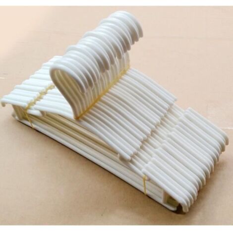 BLANC - Lot de 10 PCS Cintres en Plastique Crochet de Vêtement Pour Bébé ou Enfant 27x15 cm (1/2)