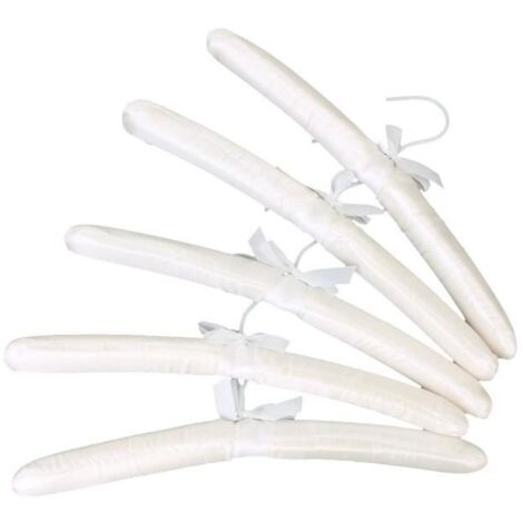 5 x Cintre de Satin Blanc Rembourre pour Vetements -4742 (1/4)