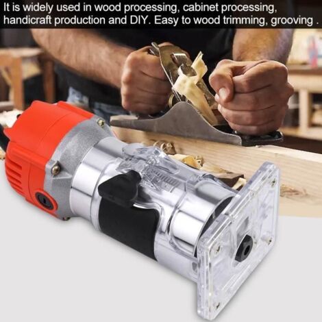 Dfonceuse Affleureuse lectrique Outil Coupe-Bois Menuisier Machine Rogneuse Tondeuse Main 220V 30000R-MIN (1/4)
