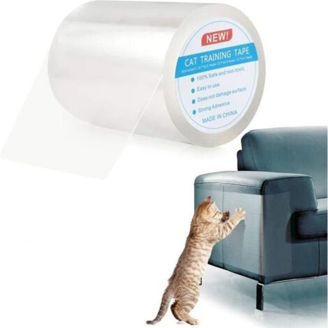 Protection Canape Chat Anti Griffe Sticker Transparent Autocollant Rouleau de Protection Invisible Protege de Meubles Table (1/4)