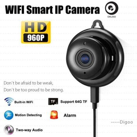 Caméra IP Digoo 960P WIFI Réseau Sécurité Vidéo Nocturne Sans Fil IR-Cut Noir (1/4)