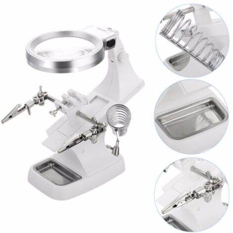 Station de soudage Souder Multifonctionnel avec LED Loupe Magnifier Support USB (1/4)