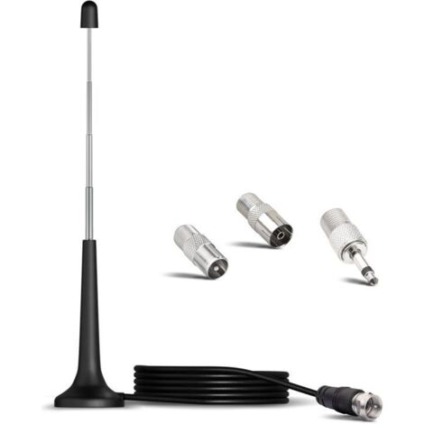 Antenne Radio FM Dab Dab+ Intérieur avec Amplification du Signal 75 Ohm Antenne Chaine HiFi Amplifiée 3M Base[S289]